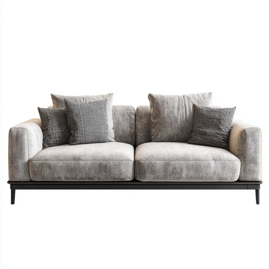 Sofa 2 umieszcza szary 180 x 90 x 82 cm w poliestrze z prostokątną stalową ramą