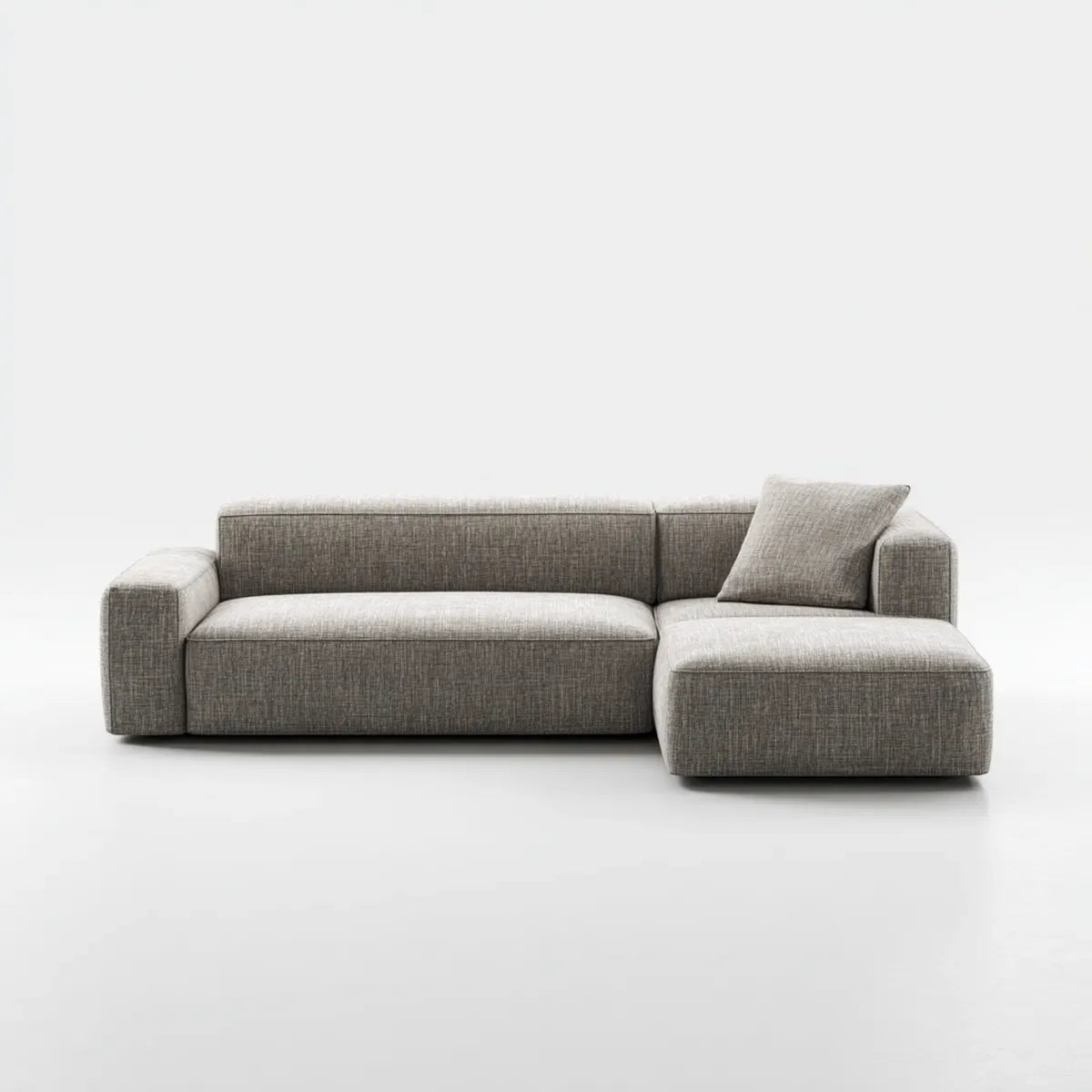 Sofa, Rożna sofa 3 miejsca szary z siekierą w prawo 260 x 160 x 85 cm w kształcie poliestru L