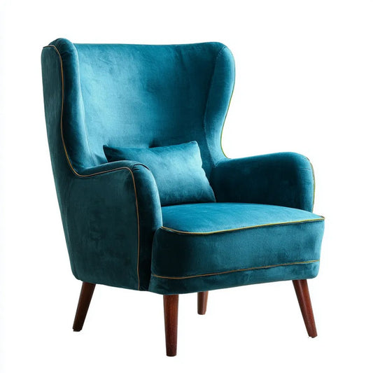Fotel, Duck Duggeblue Dugvelvet Desktopa 85 x 80 x 105 cm z wysokim grzbietem
